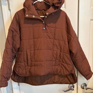 Women's Brown Quilted Puffer Jacket